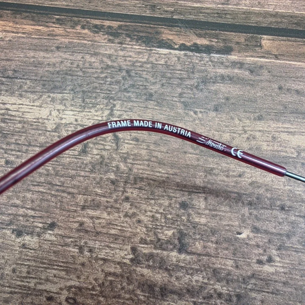 Silhouette 7441 Rimless Eyeglasses Silver Burgundy Titanium Frame Austria